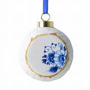 X-mas Bauble Blauw Bloesem