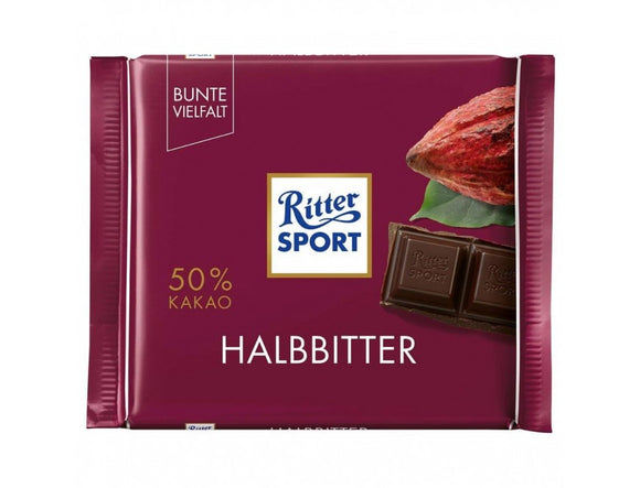 Ritter Sport Semi sweet dark Chocolate 50% 100g