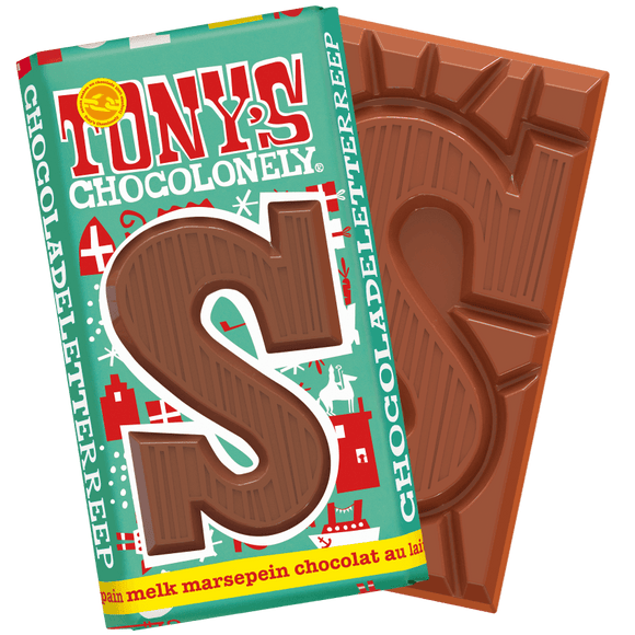 Tony Chocolonely letter S, with marzipan 180g